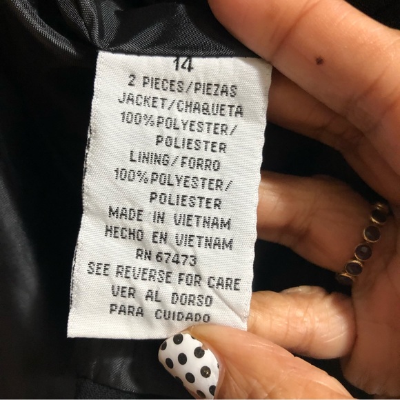 JULiAN TAYLOR Blazer Suit Jacket Decorative Bow Black Sz 14 - Picture 9 of 10